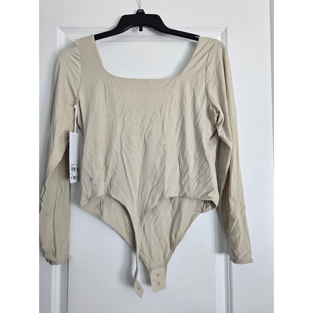 Wundermost Lululemon Long Sleeve Square Neck Bodysuit Beige Xl